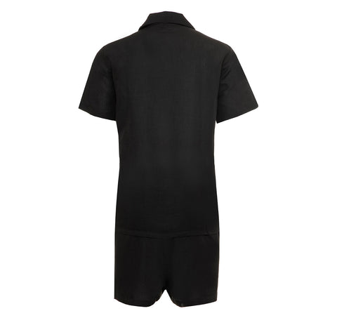 Black Linen Pyjama Set - Hypnos